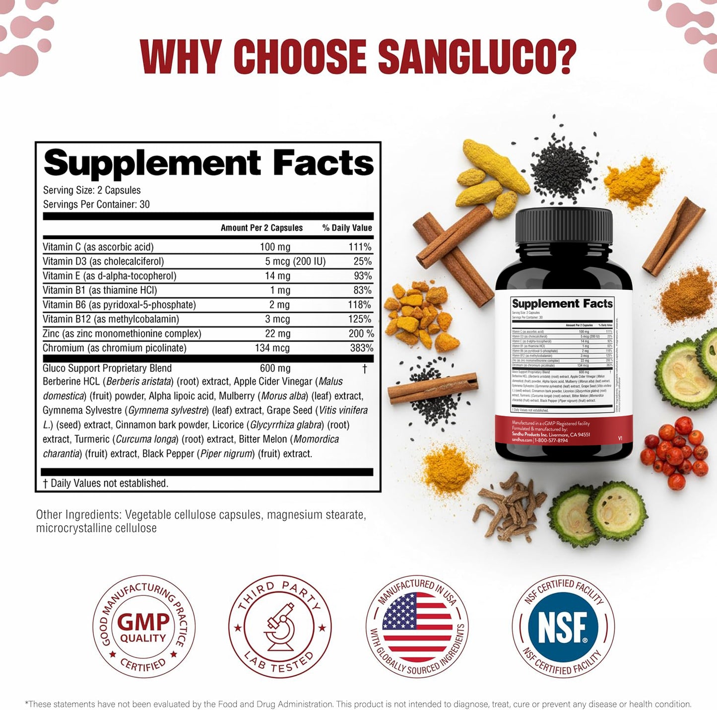 Berberine Cinnamon Capsules - 60 Ct