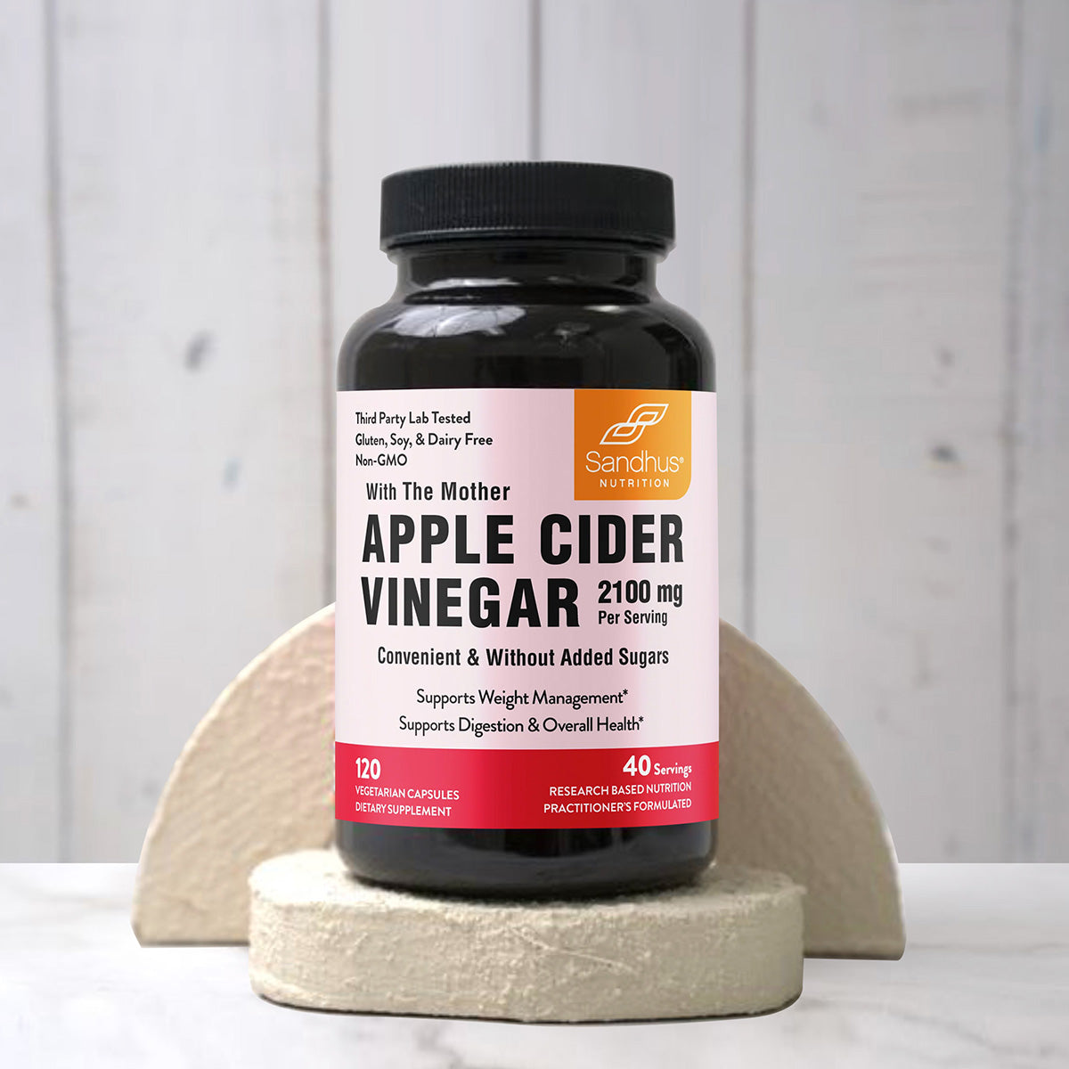 Sandhu's Nutrition Apple Cider Vinegar Bottle with benefit Supports weight management, Digestion and overall Health
