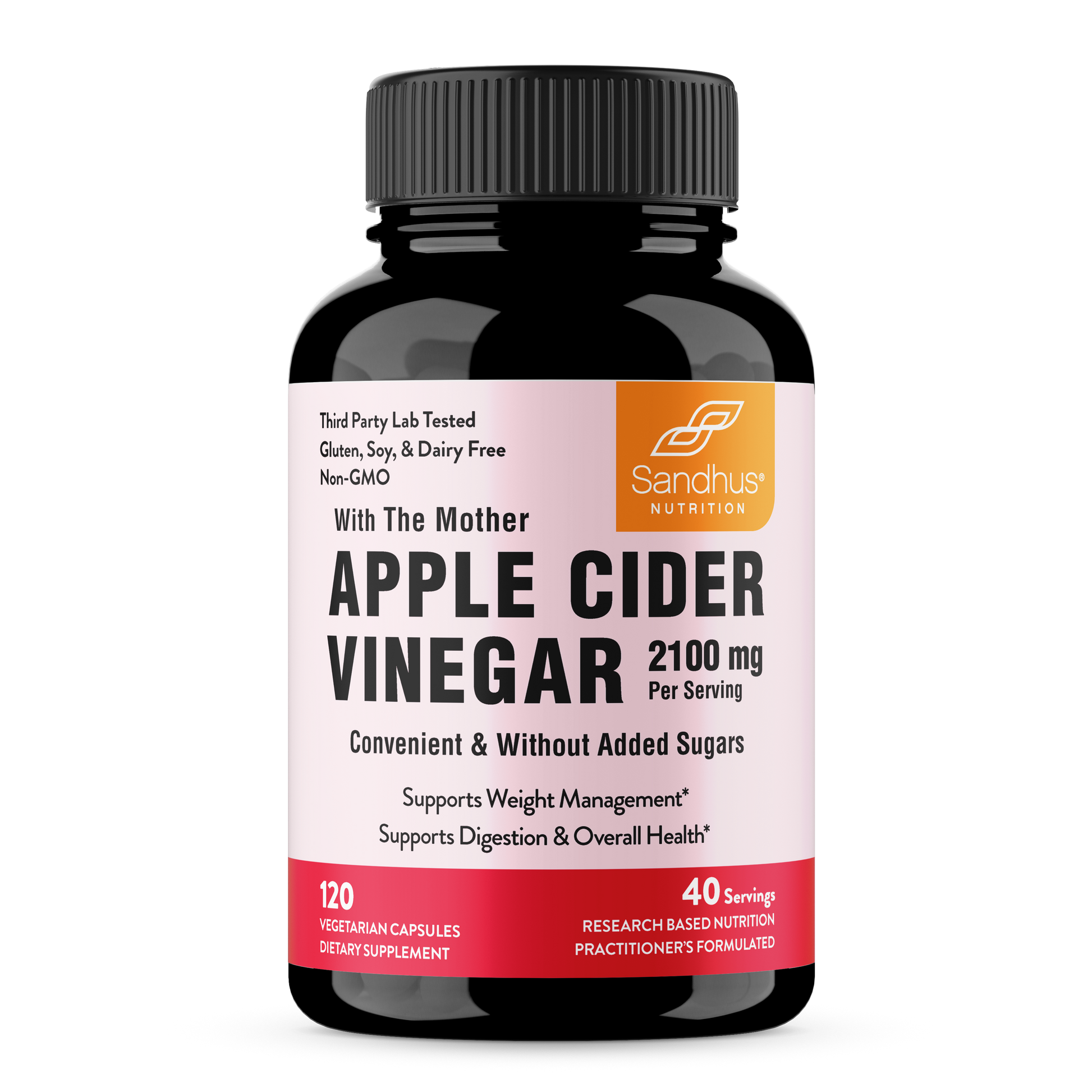 Sandhu's Nutrition Apple Cider Vinegar with benefit supports weight management, digestion and overall health.