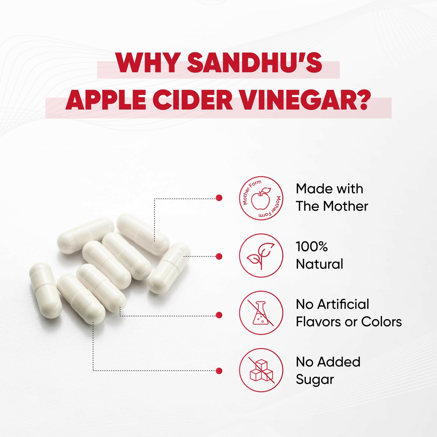 Crafted with The Mother, 100% natural, with no artificial flavors or added sugars, Purity in every capsule