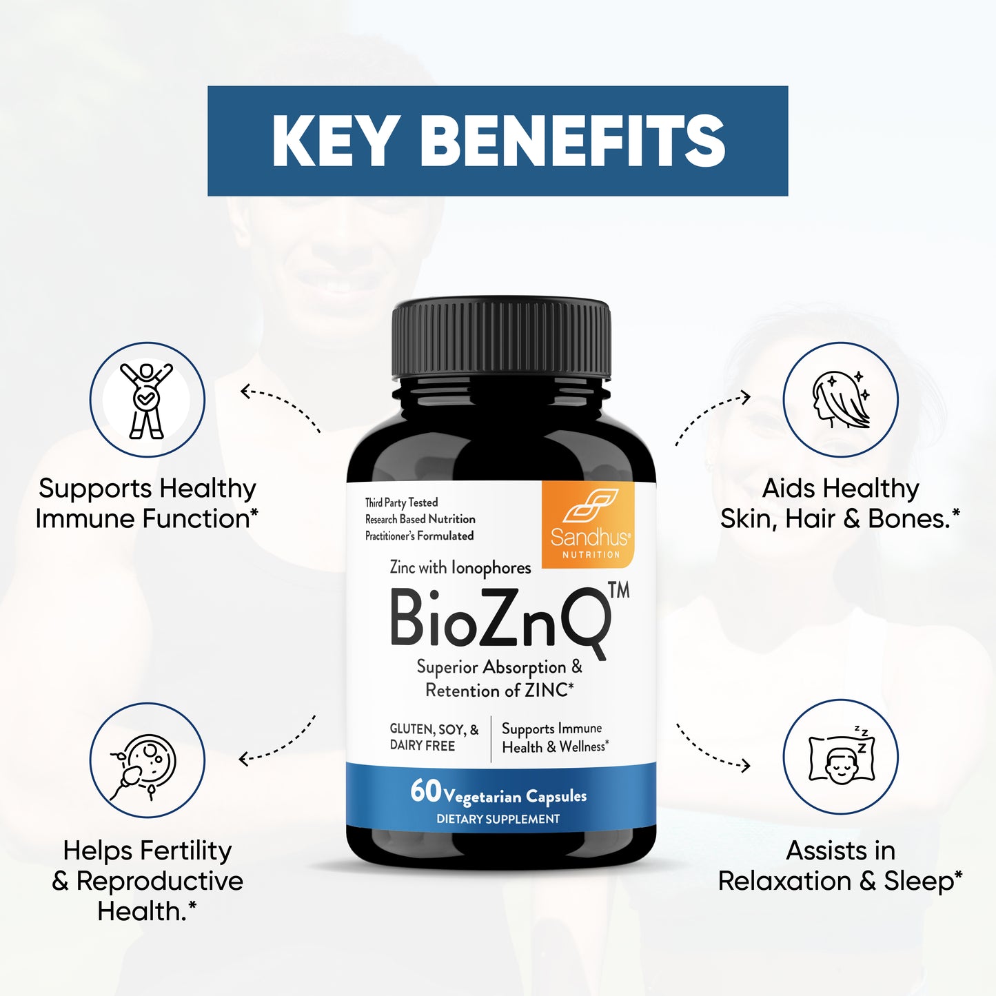 BioZnQ - Zinc with Quercetin Capsules 60 Ct