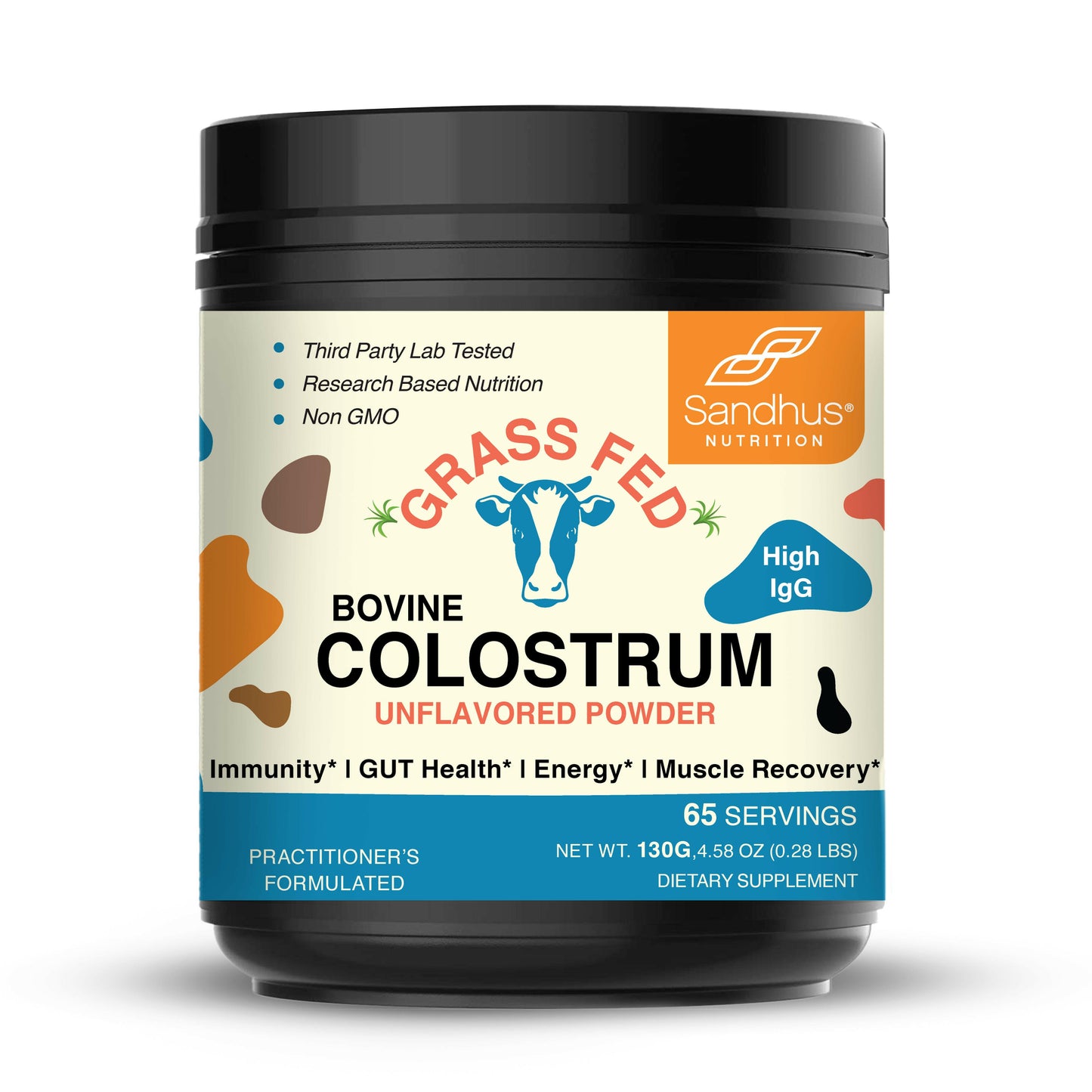Sandhu Nutrition “Grass Fed Bovine Colostrum Unflavored Powder,” Labeled immunity, GUT Health, Energy, Muscle Recovery
