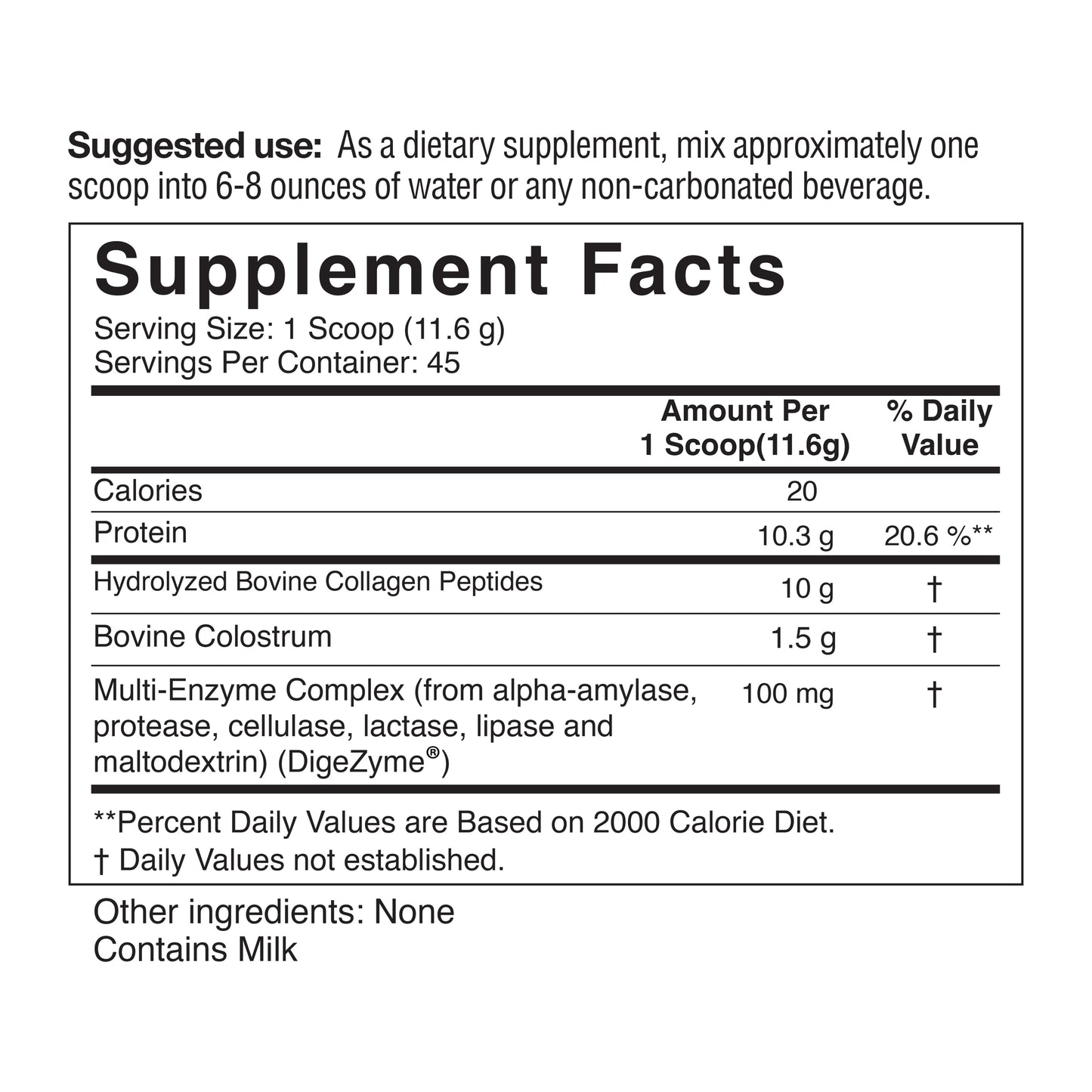 Colostrum with Collagen & Digestive Enzymes Powder