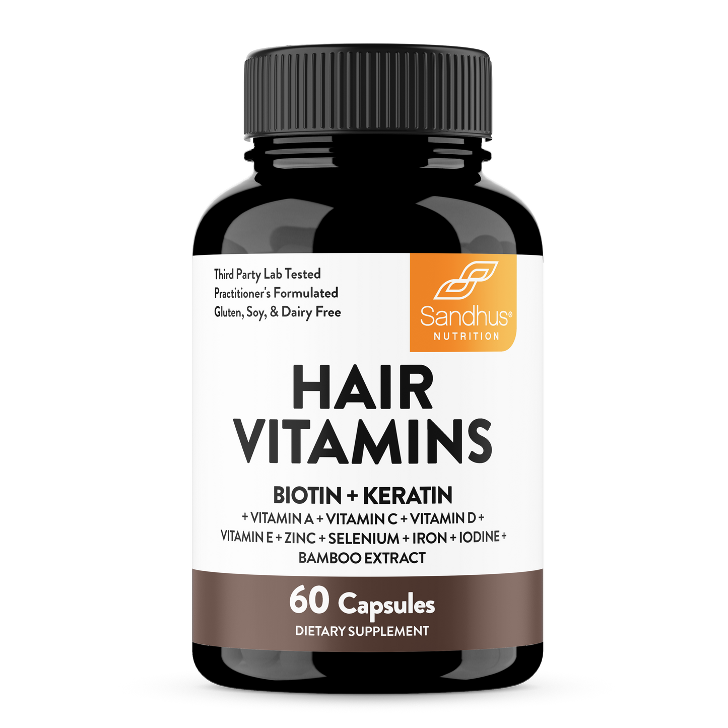Hair Vitamins with Biotin & Keratin - Capsules 60 Ct