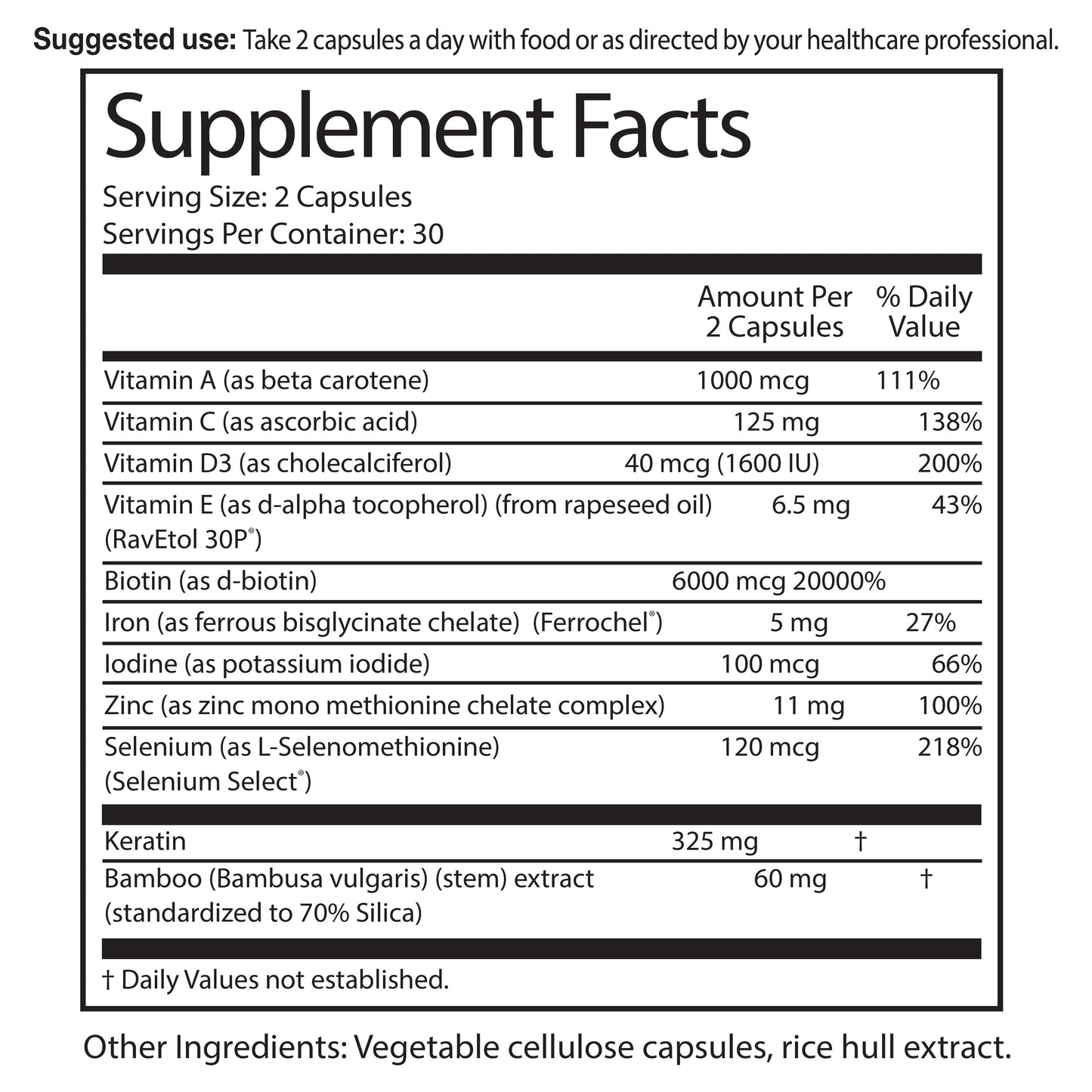 Hair Vitamins with Biotin & Keratin