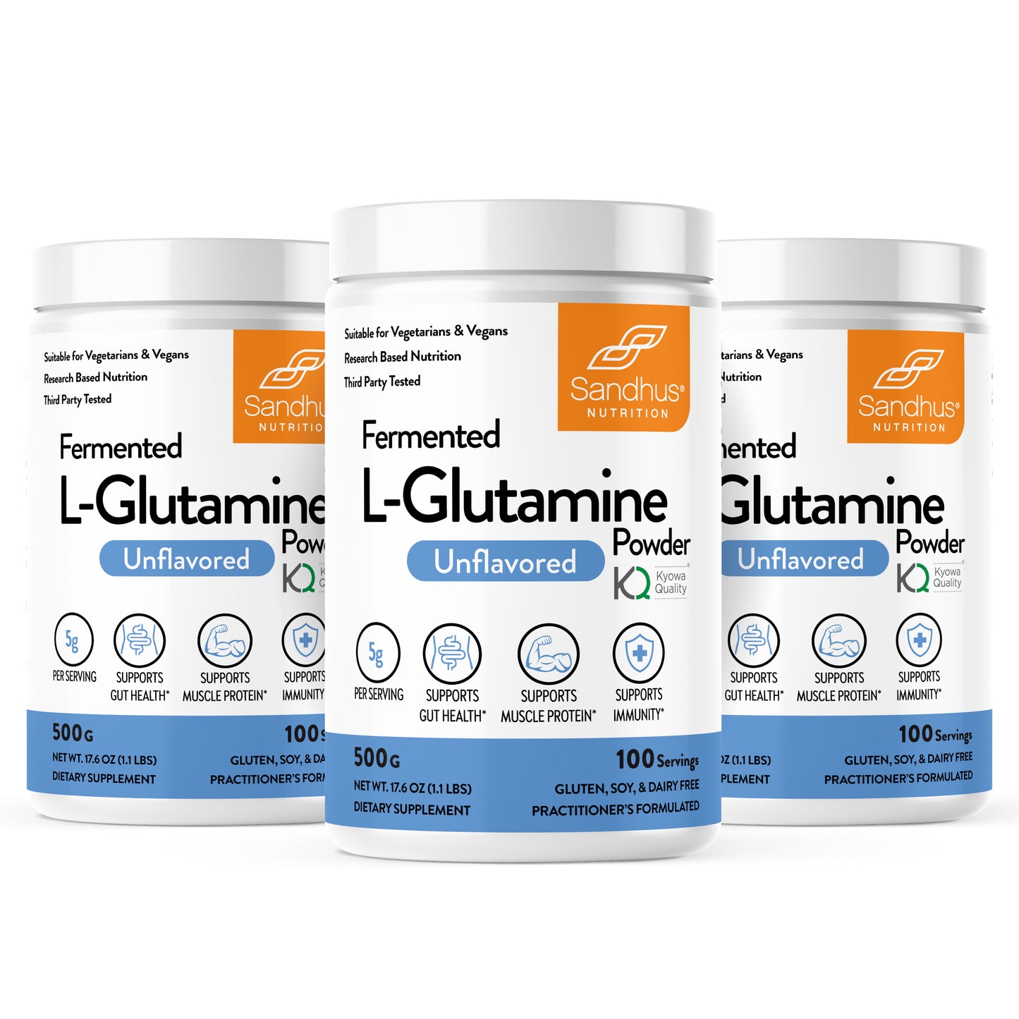 L-Glutamine Unflavored Powder, 100 Servings
