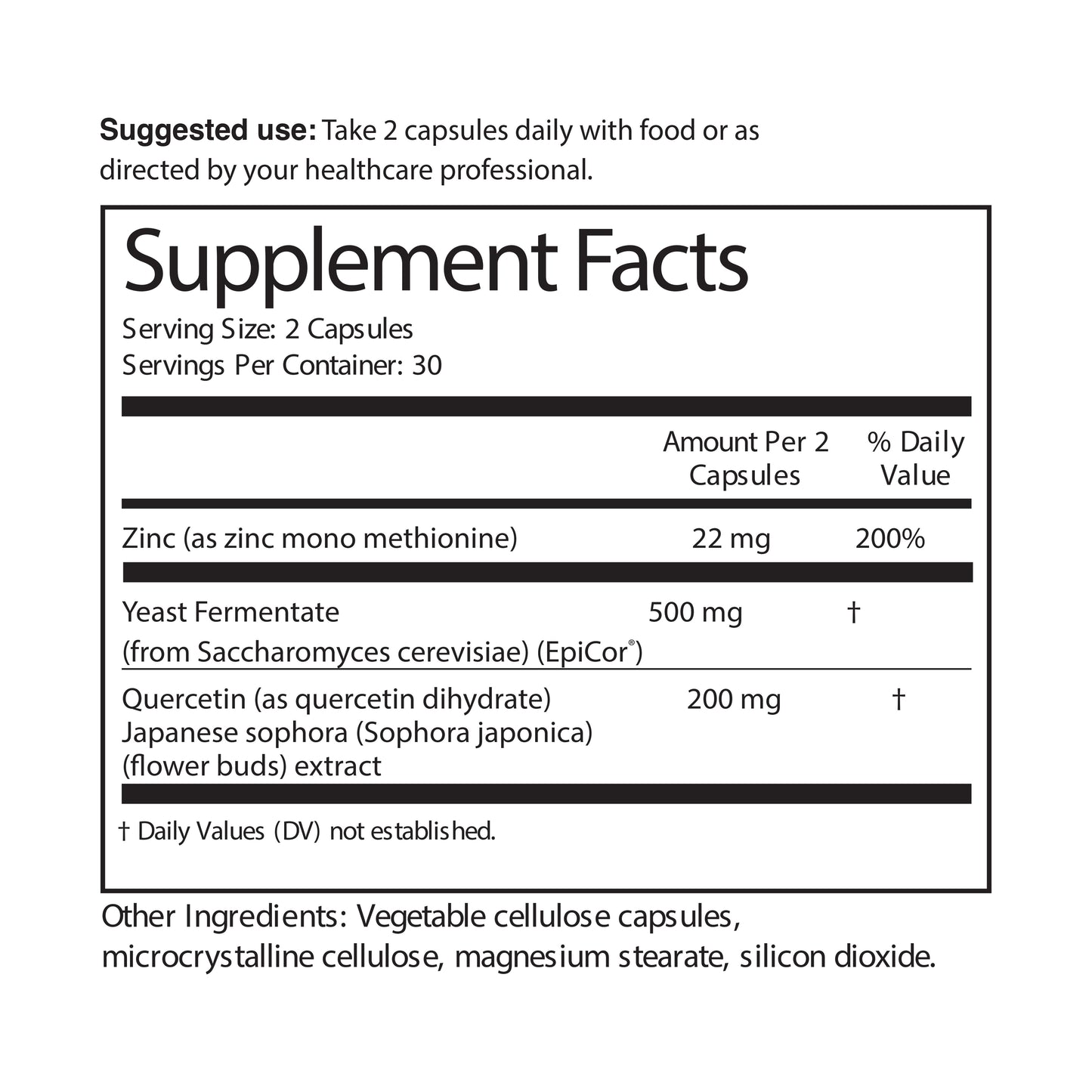 Zinc Quercetin with Epicor® - Capsules 60 Ct