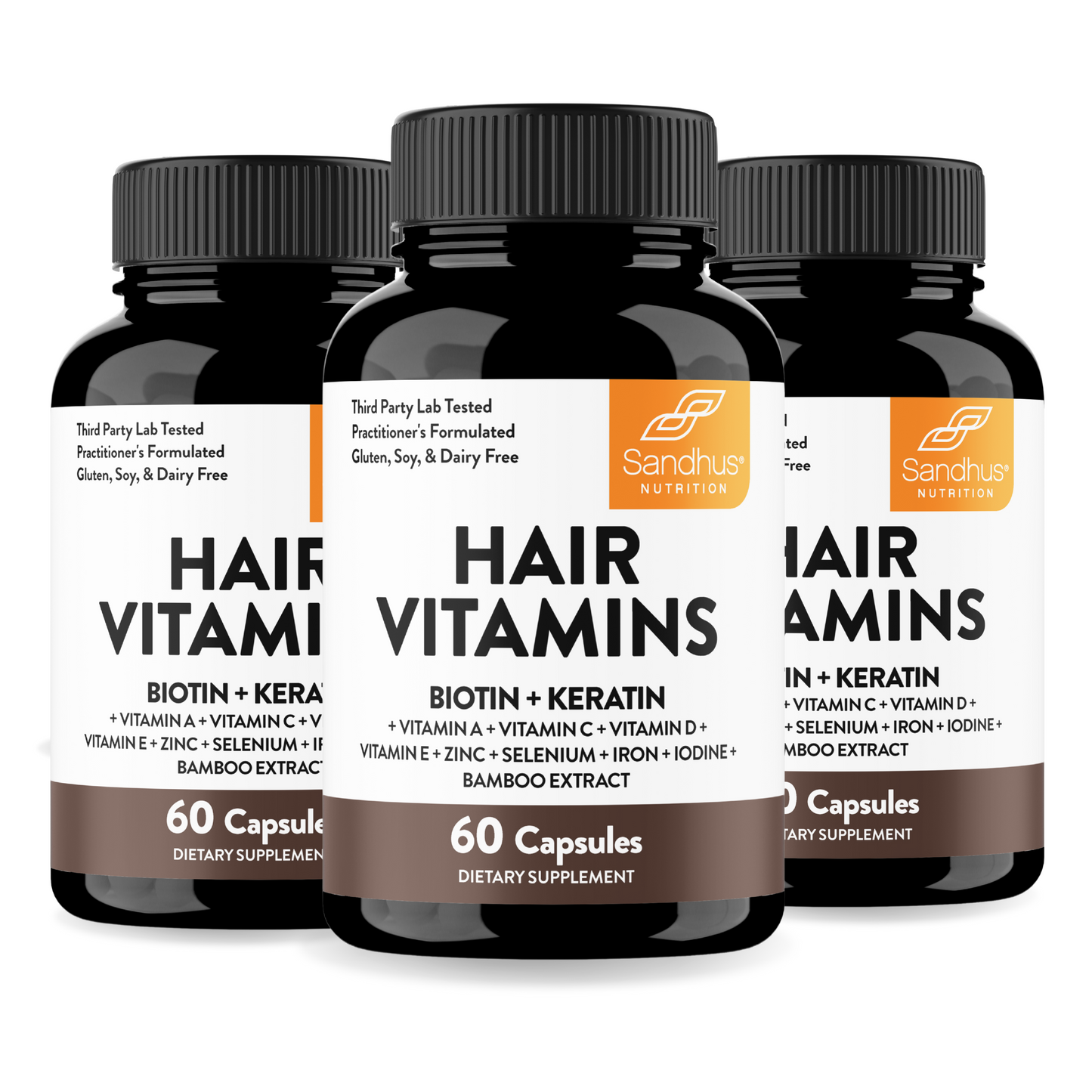 Hair Vitamins with Biotin & Keratin - Capsules 60 Ct