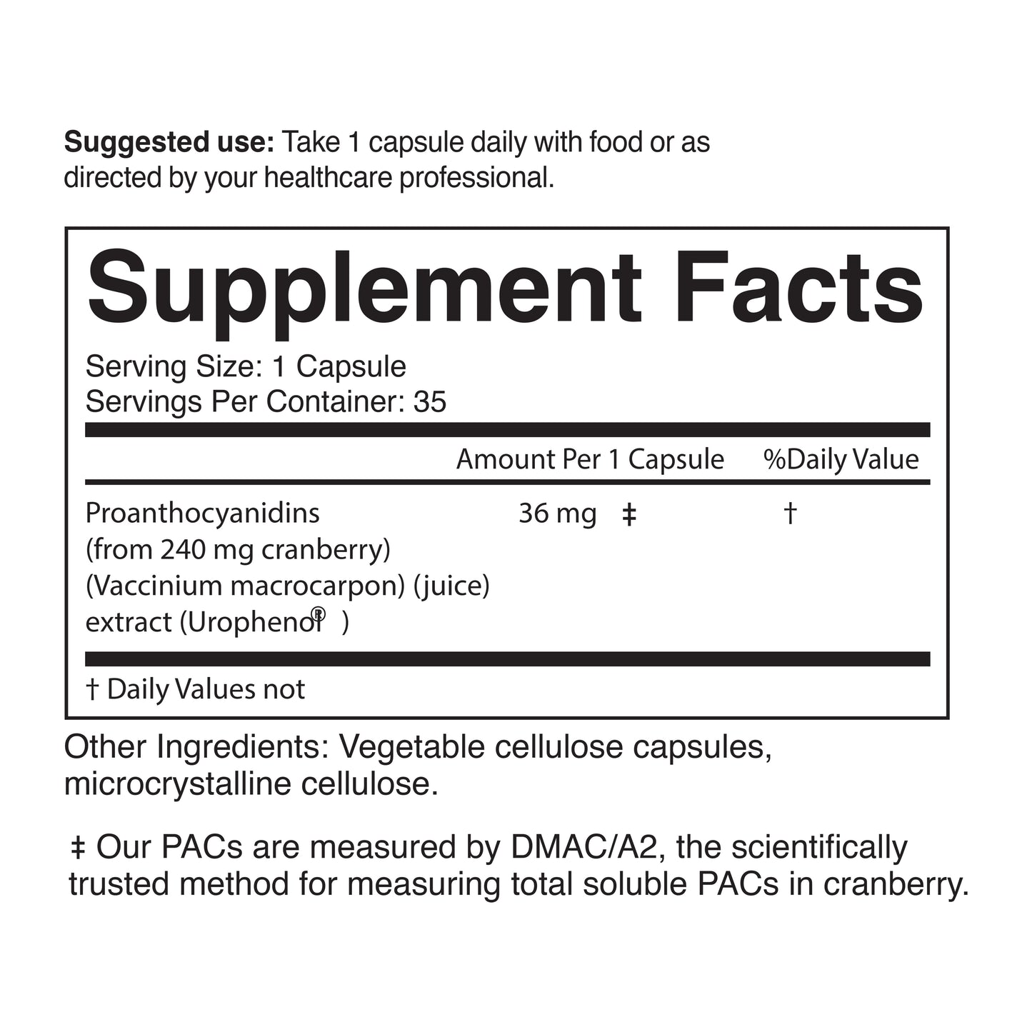 Supplement facts label with detailed information on a white background