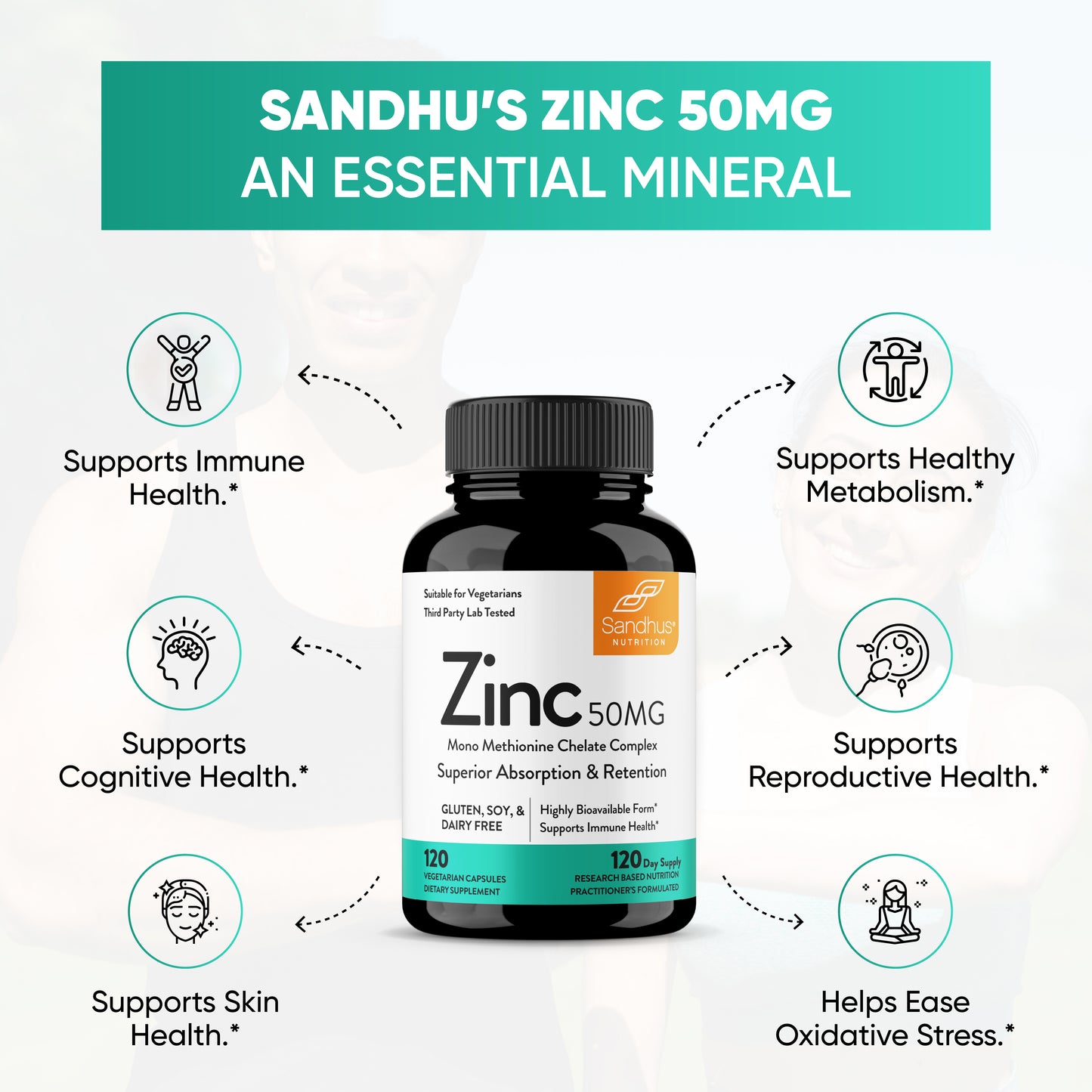 Zinc 50 mg - Capsules 120 Ct