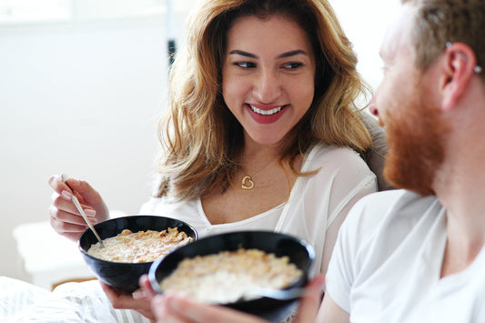Couple enjoying an immune-supporting breakfast made with seasonal February ingredients to boost daily nutrition and overall wellness