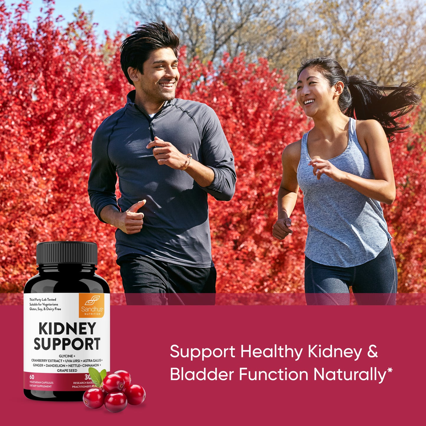 Kidney Support with Glycine & Cranberry Extract - Capsules 60 Ct