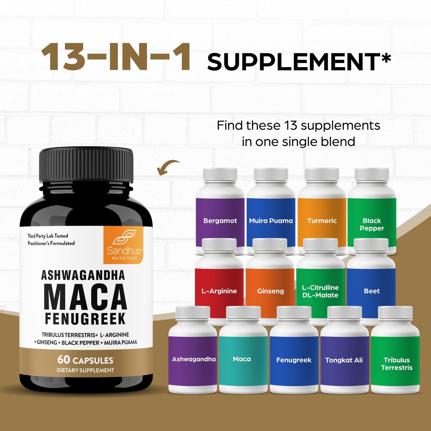 Ashwagandha Maca Capsules - 60 Ct