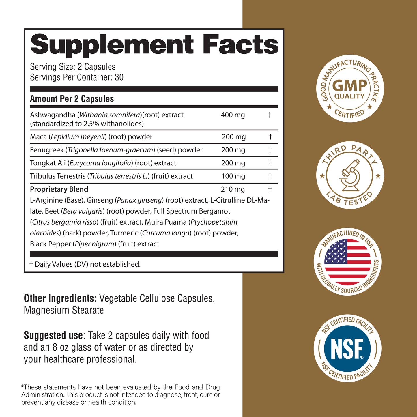 Ashwagandha Maca Capsules - 60 Ct