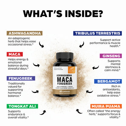 Ashwagandha Maca Capsules - 60 Ct