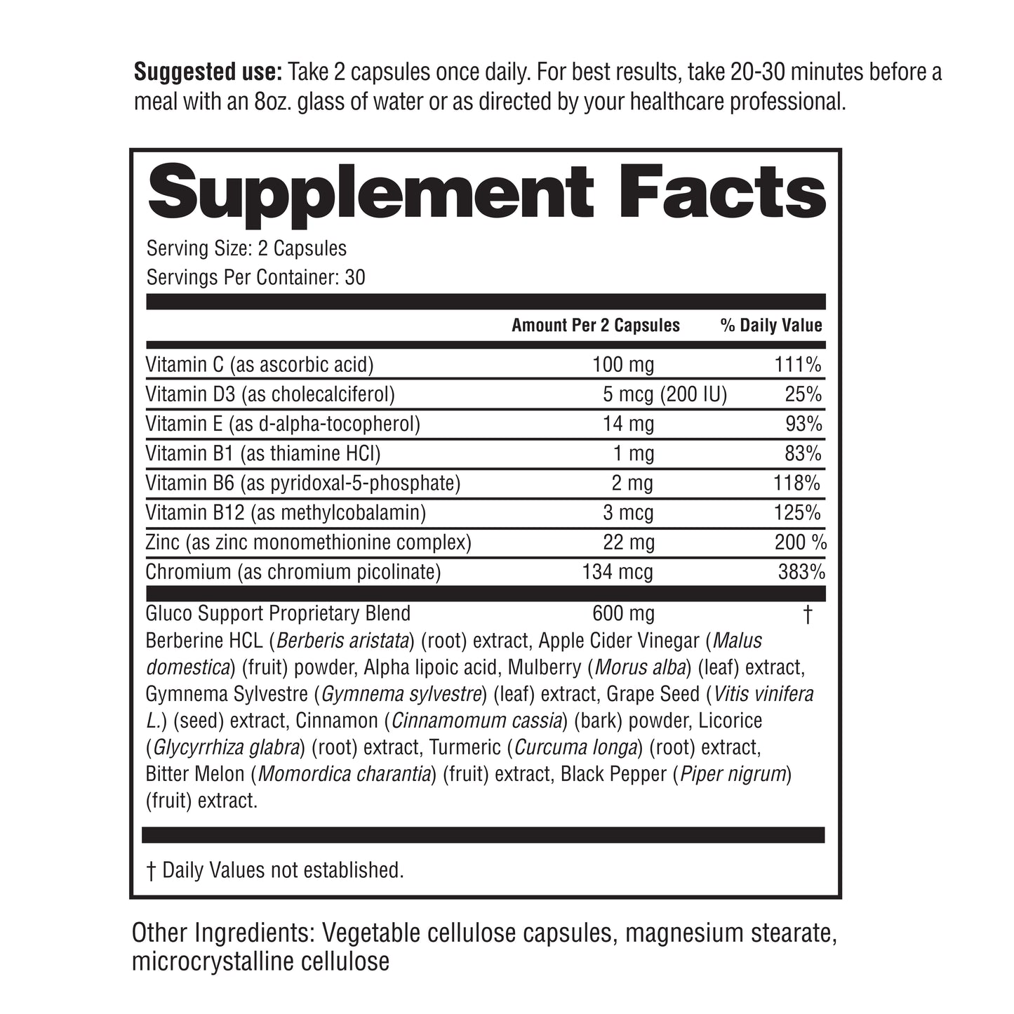 Blood Sugar Complex Capsules - 60 Ct