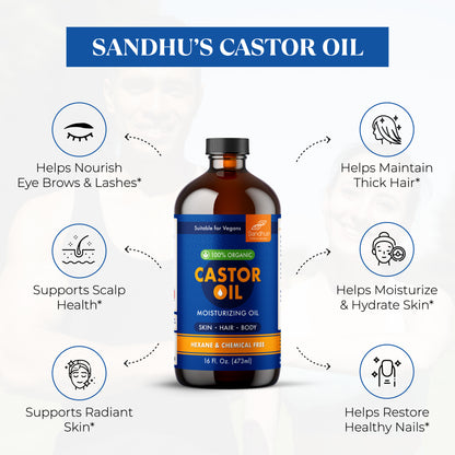 Castor Oil, Hexane & Chemical Free, 16 Fl. Oz.