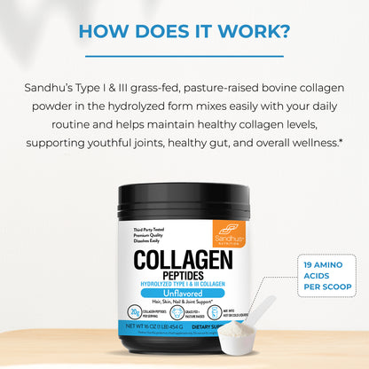 Collagen Peptides Unflavored Powder, 22 Servings
