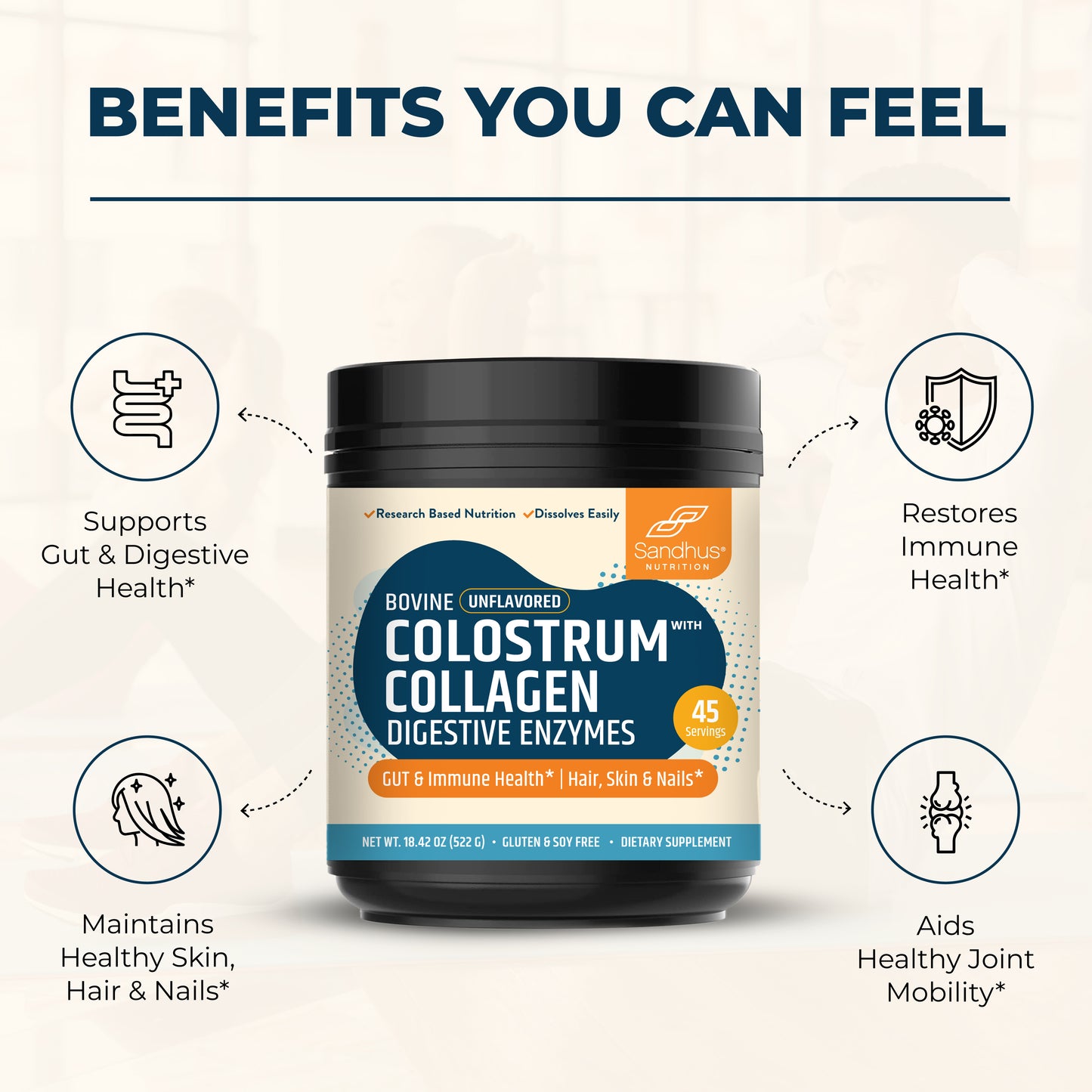 Colostrum with Collagen & Digestive Enzymes - Powder 1.15 LBS