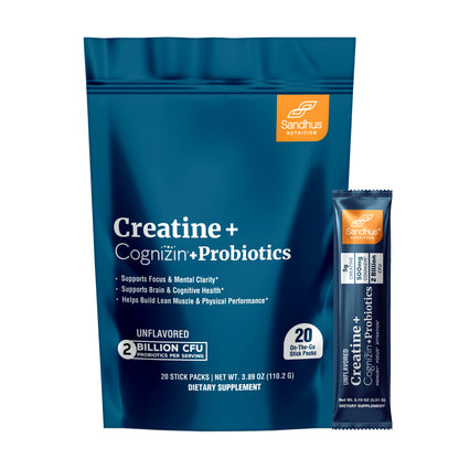 Creatine + Cognizin + Probiotics Stick Packs (20 Ct).