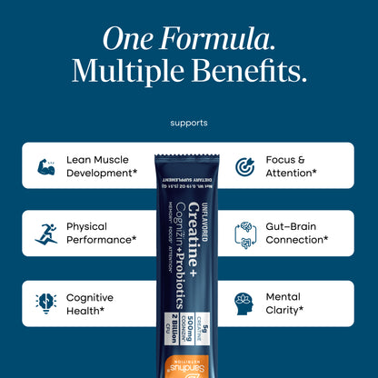 Creatine + Cognizin + Probiotics Stick Packs (20 Ct).