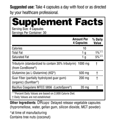 Supplement label with detailed nutritional information and suggested use.