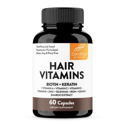 Hair Vitamins with Biotin & Keratin - Capsules 60 Ct
