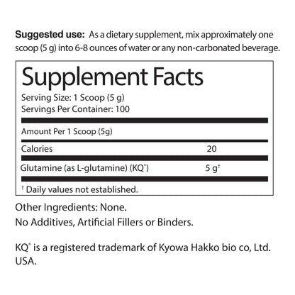 L-Glutamine Unflavored Powder, 100 Servings