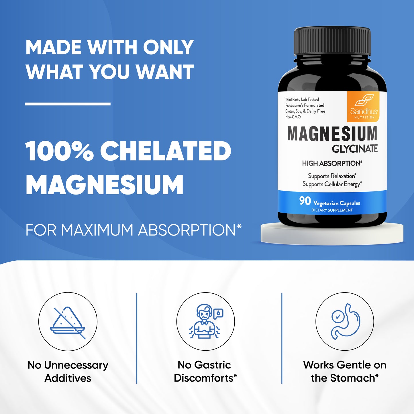 Magnesium Glycinate - Capsules 90 Ct