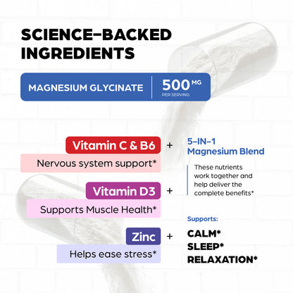 Magnesium Glycinate 500 mg Capsules – 120 Ct