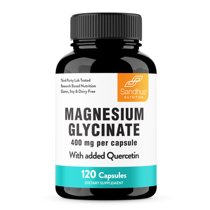 Magnesium Glycinate with Quercetin | Quality Sleep Support Sandhus Nutrition Magnesium Glycinate with Quercetin | Quality Sleep Support Sandhus Nutrition