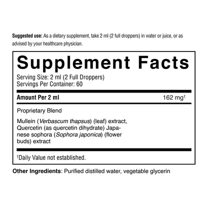 Supplement facts label with text on a white background
