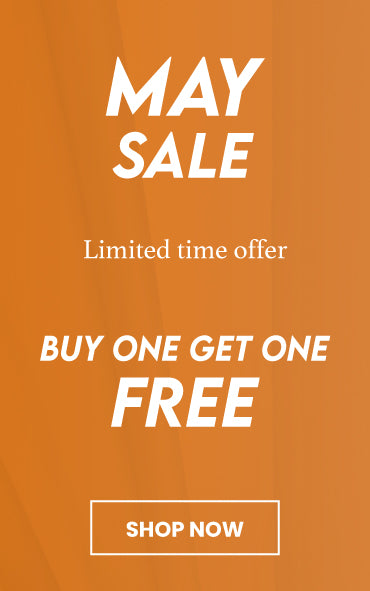 May Sale Offer Banner. Buy one Get one free.