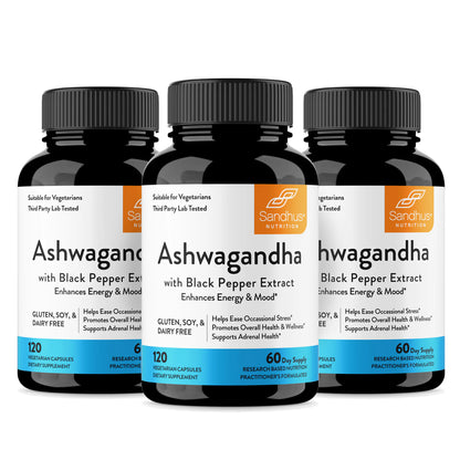 Ashwagandha with Black Pepper Extract - Capsules 120 Ct