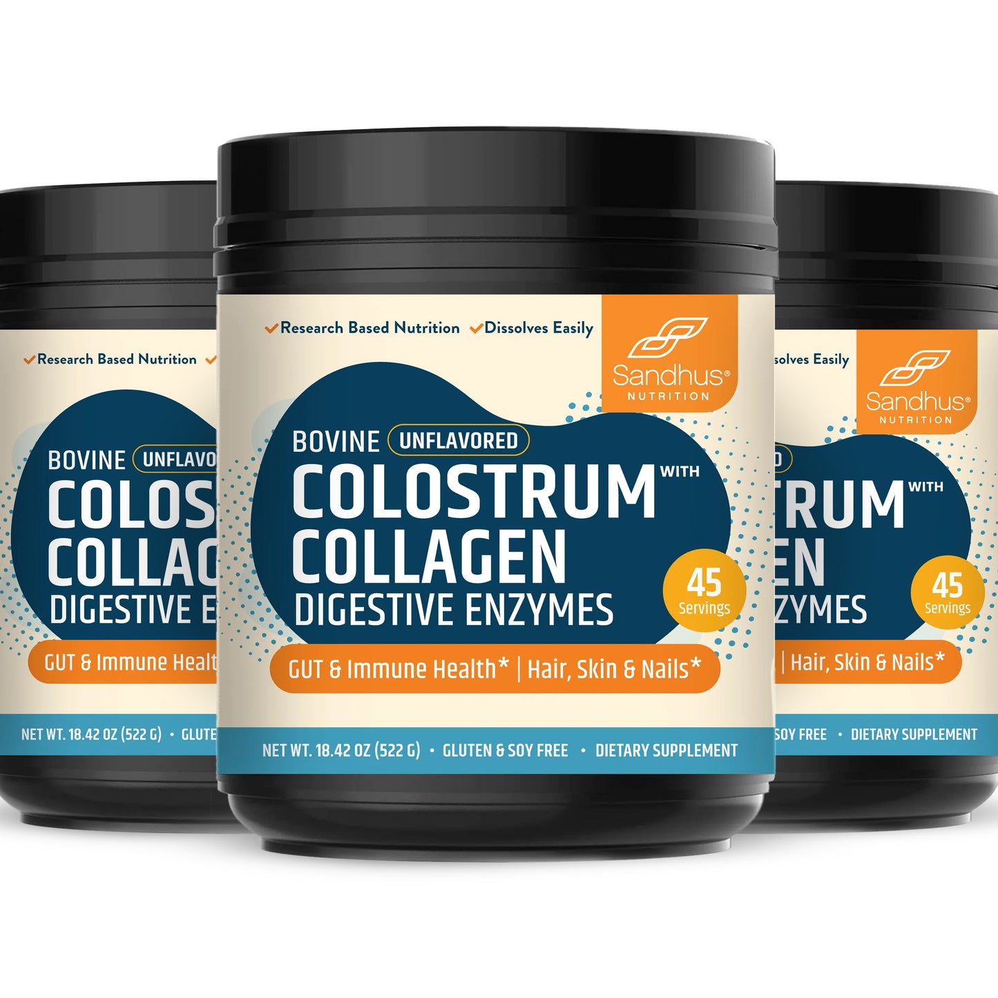 Colostrum with Collagen & Digestive Enzymes - Powder, 45 Servings