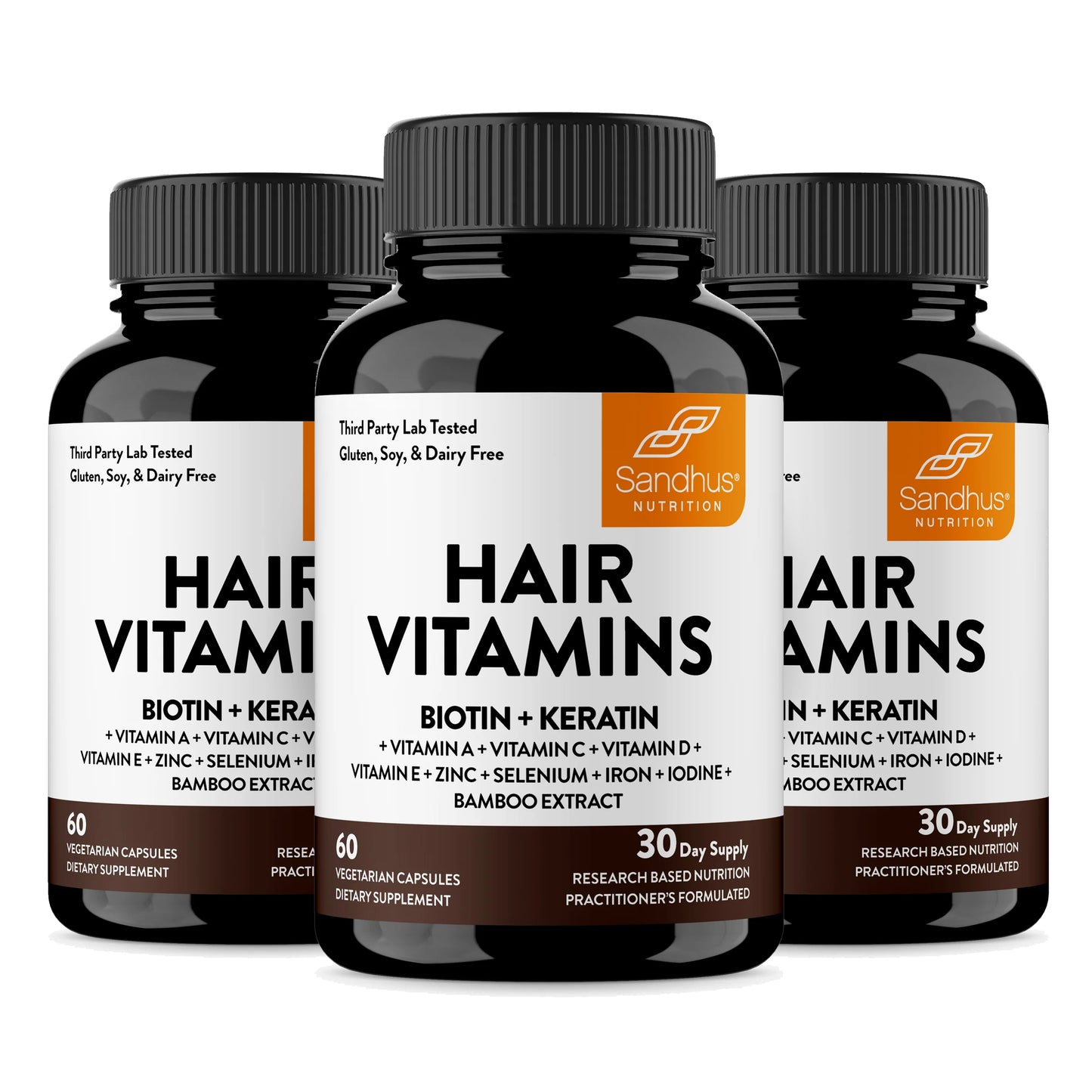 Hair Vitamins with Biotin & Keratin - Capsules 60 Ct