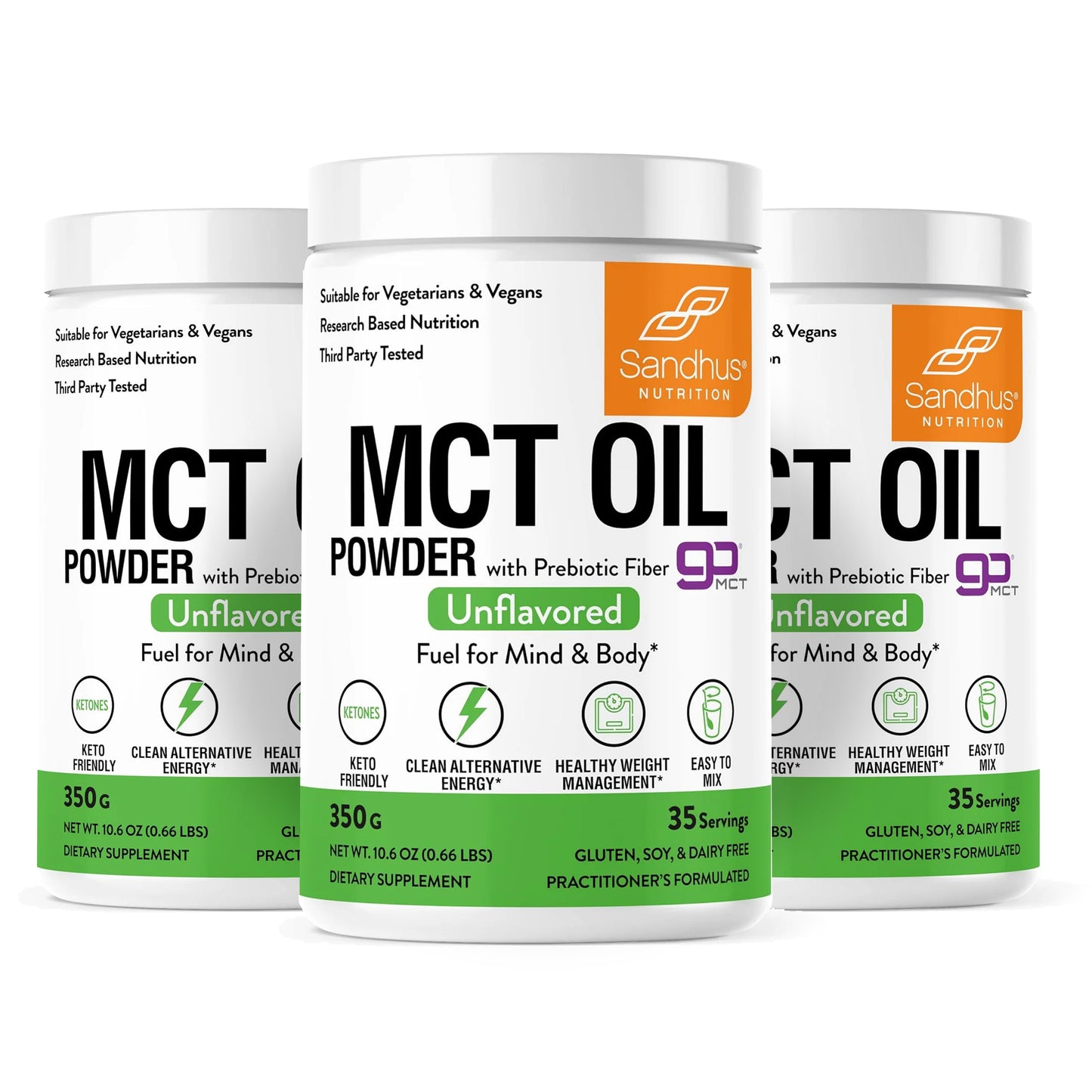 MCT Oil Powder with Prebiotic Fiber, Unflavored, 35 Servings