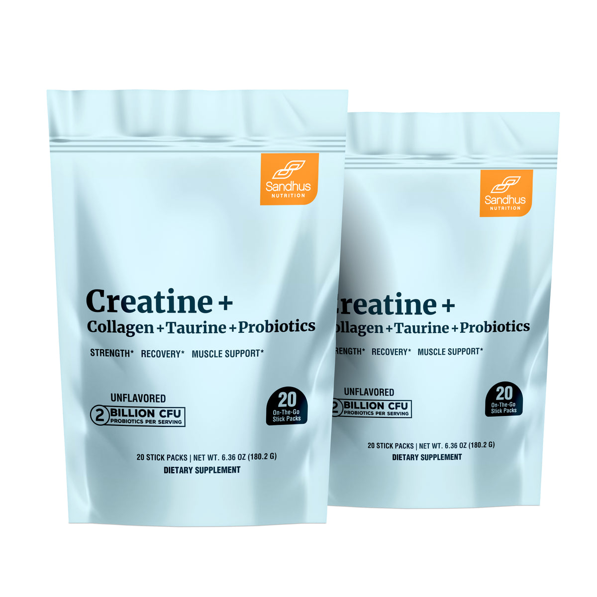 Creatine + Collagen +Taurine + Probiotics Stick Packs (20 Ct)