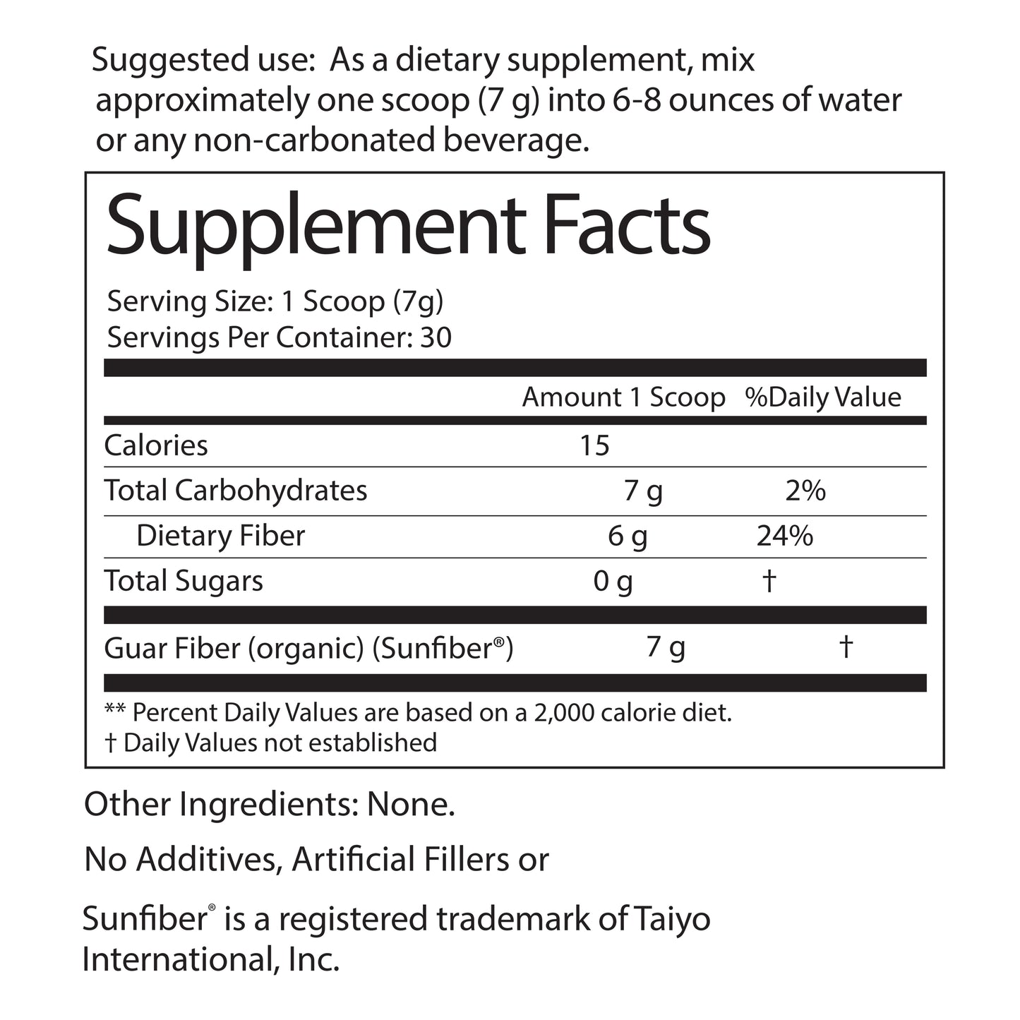 SunFiber® Prebiotic Fiber Unflavored Powder, 30 Servings