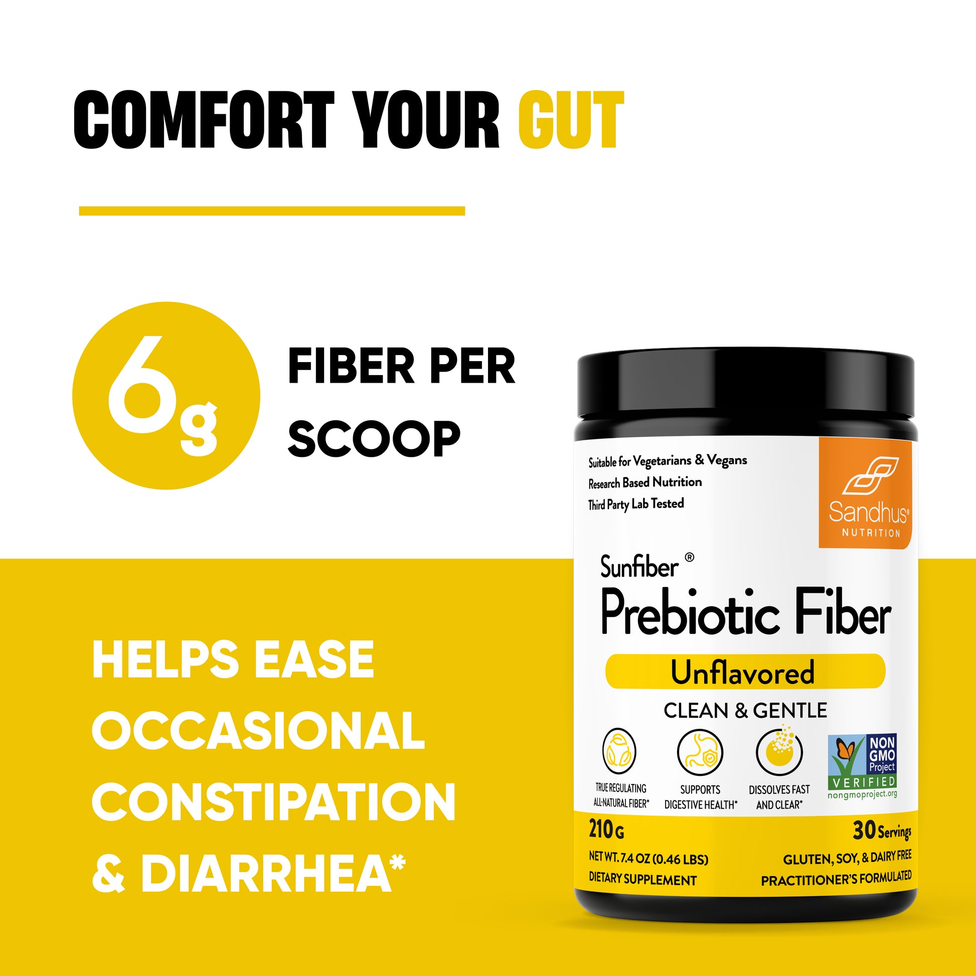 sunfiber prebiotic	prebiotic fiber supplement	gut health supplements	fiber supplements for constipation	