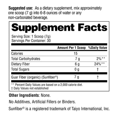 Supplement facts label for a dietary supplement with nutritional information.