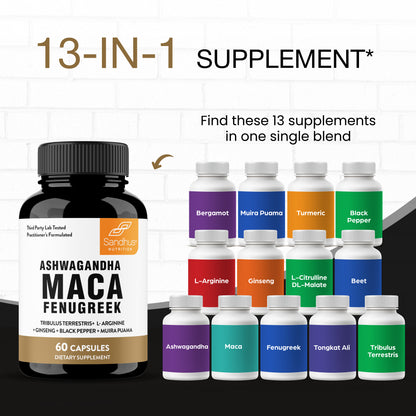 Ashwagandha Maca Capsules - 60 Ct
