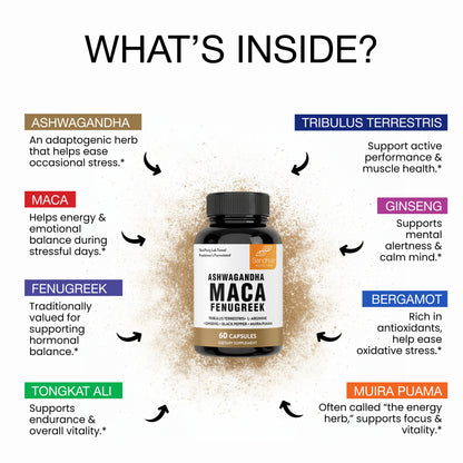 Ashwagandha Maca Capsules - 60 Ct