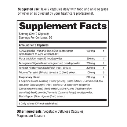 Ashwagandha Maca Capsules - 60 Ct