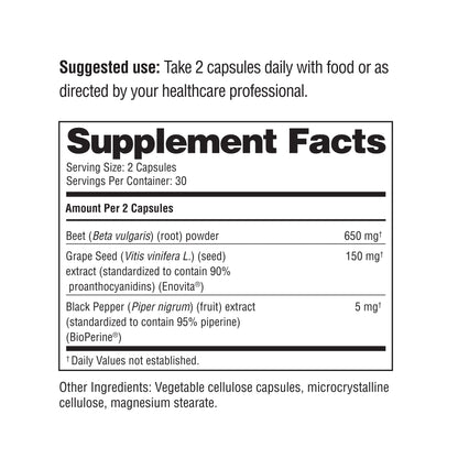 Beet Root with Grape Bioperine® - Capsules 60 Ct