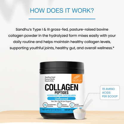 Collagen Peptides Unflavored Powder, 22 Servings