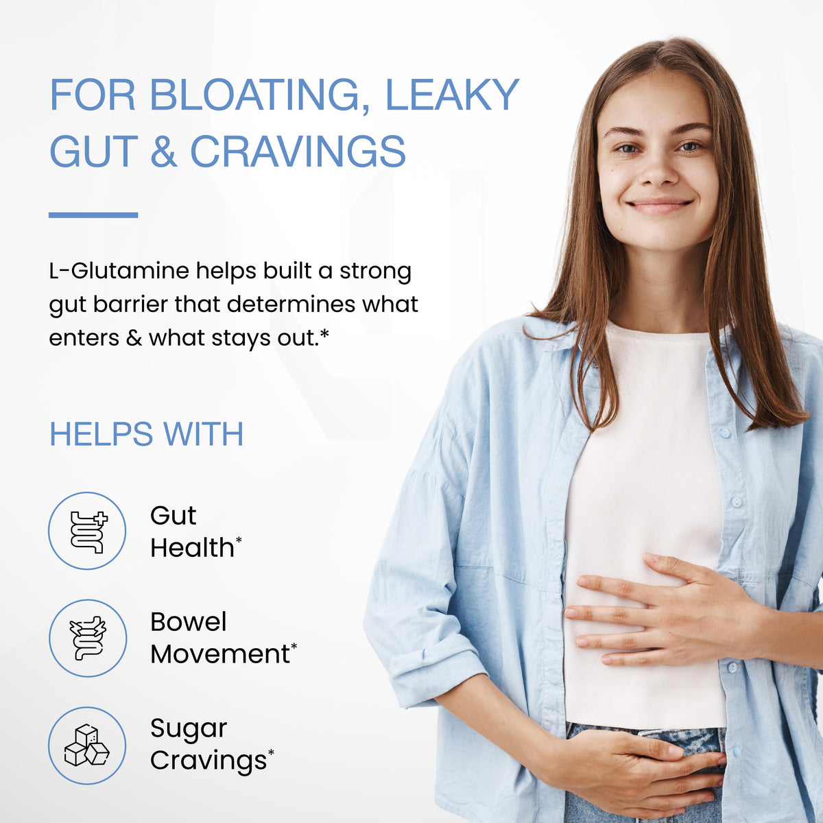 L-Glutamine Unflavored Powder, 100 Servings