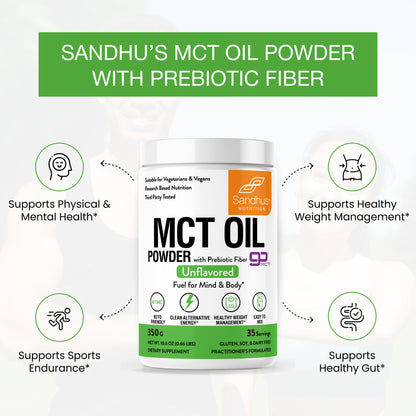 MCT Oil Powder with Prebiotic Fiber, Unflavored, 35 Servings