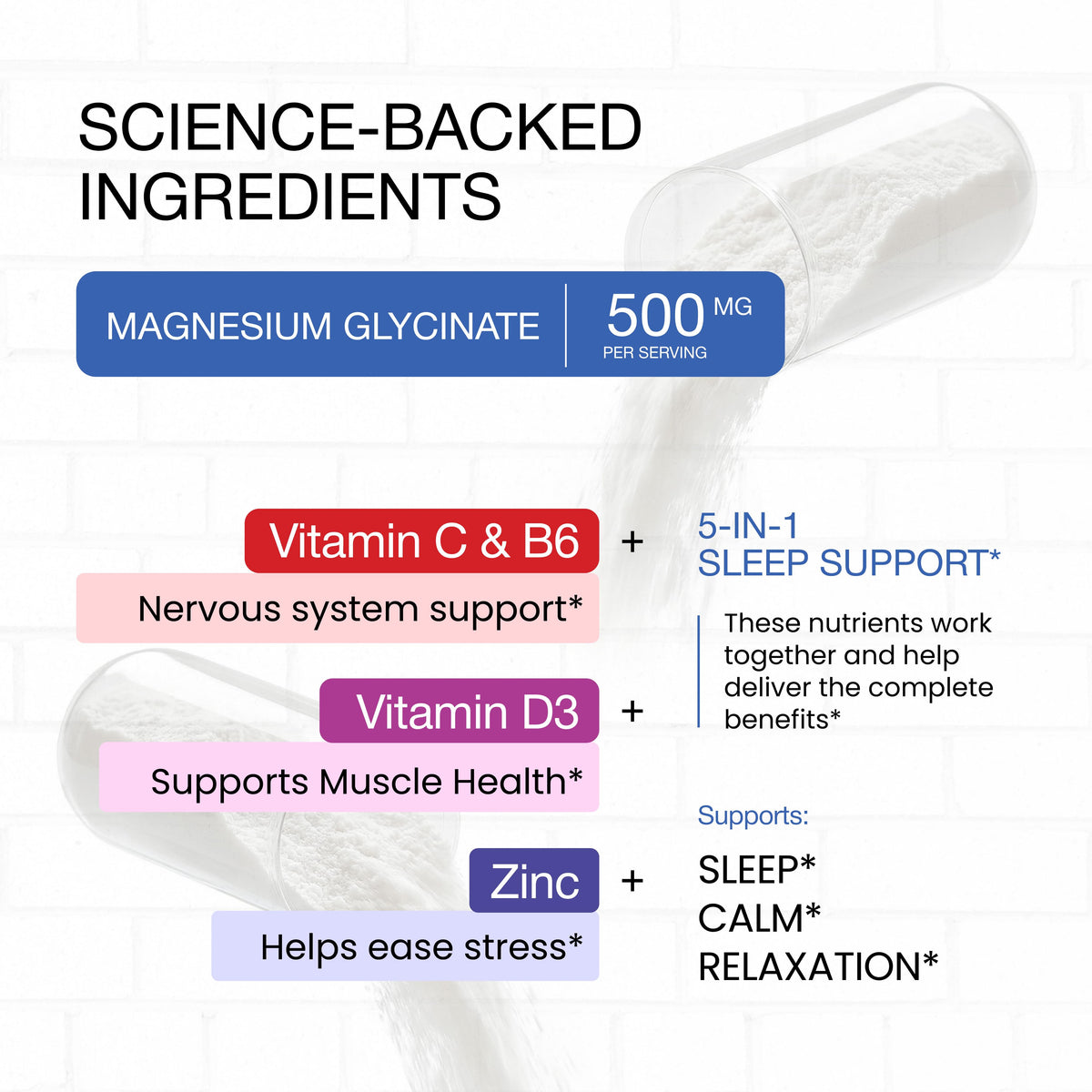 Magnesium Glycinate 500 mg Capsules – 120 Ct