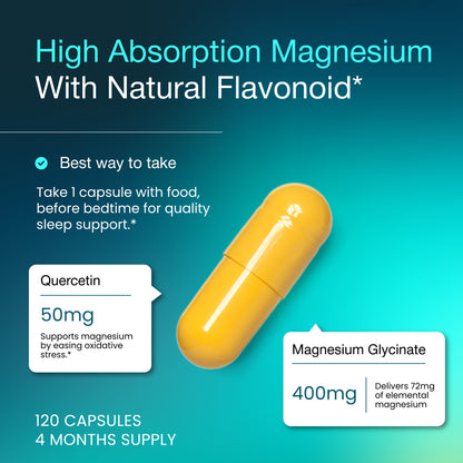 Magnesium Glycinate with Quercetin Capsules - 120 Ct